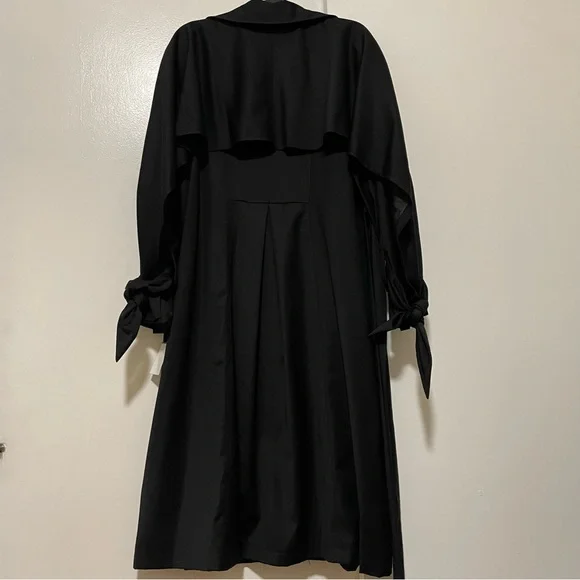 Walter Baker Coat Black Bottoms Pockets Belt Size Large - Picture 2 of 9